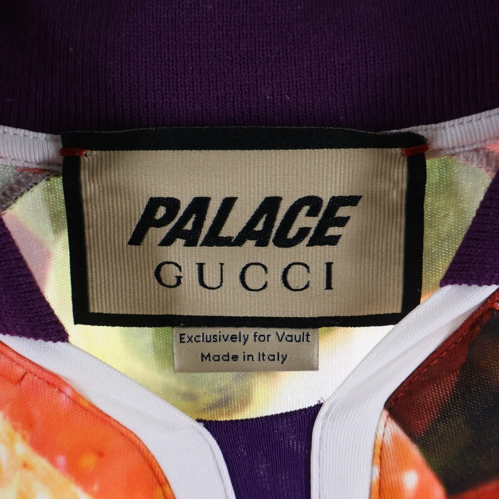 GUCCI(グッチ) ×PALACE 22AW Strawberry Print Technical Jersey Football T-shirt パレス フットボールTシャツ カットソー レッド/パープル 720341 XJE10 レディース