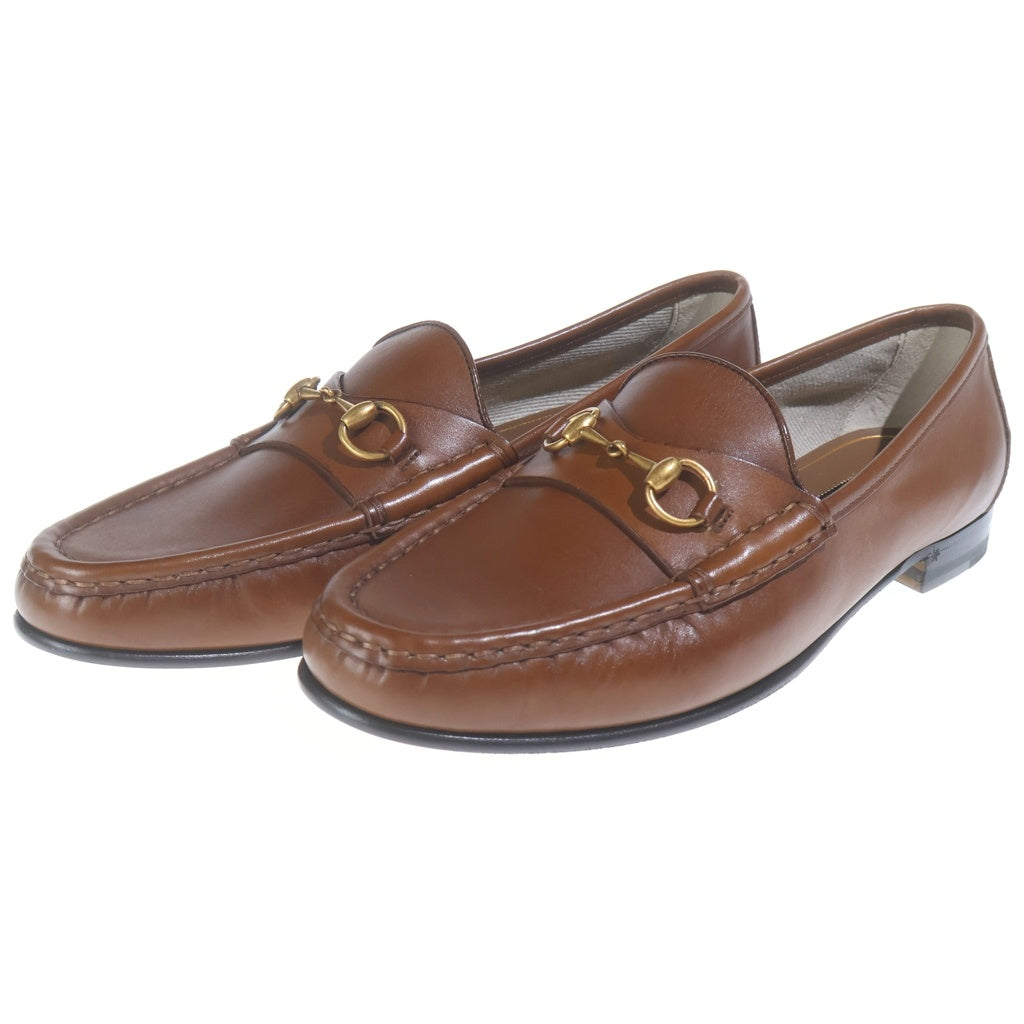 GUCCI(グッチ) Horsebit Loafer ホースビットローファー シューズ 革靴 レザー ゴールド金具 ブラウン レディース