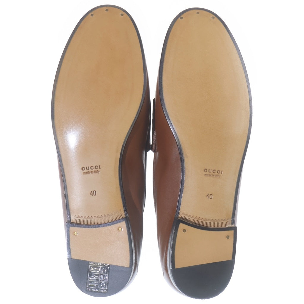 GUCCI(グッチ) Horsebit Loafer ホースビットローファー シューズ 革靴 レザー ゴールド金具 ブラウン レディース
