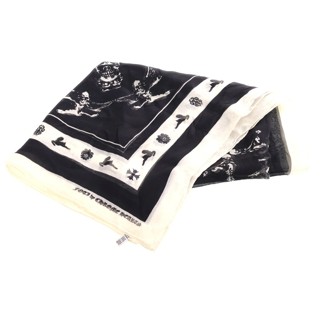 CHROME HEARTS(クロムハーツ) FOTI SILK SCARF フォティプリント シルクスカーフ ブラック/ホワイト