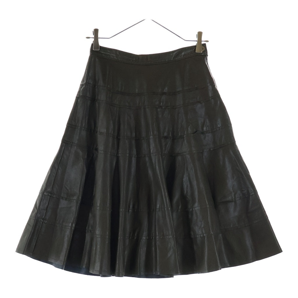 COMME des GARCONS(コムデギャルソン) 01AW AD2001 フェイクレザー ミディアム フレアスカート カーキ レディース TD-S067