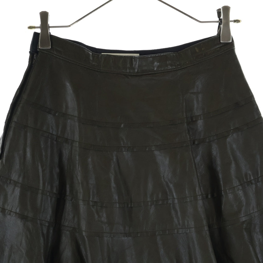 COMME des GARCONS(コムデギャルソン) 01AW AD2001 フェイクレザー ミディアム フレアスカート カーキ レディース TD-S067