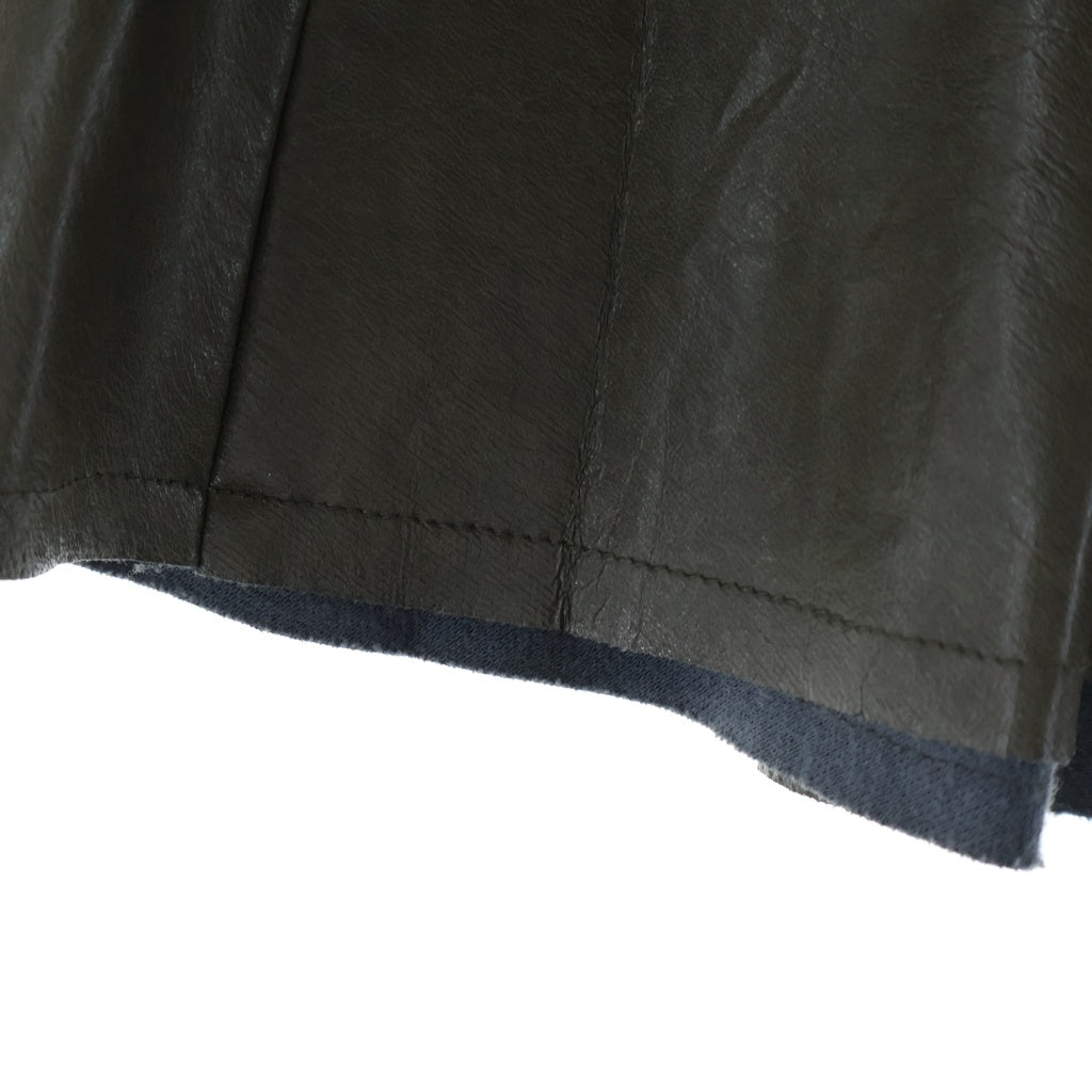 COMME des GARCONS(コムデギャルソン) 01AW AD2001 フェイクレザー ミディアム フレアスカート カーキ レディース TD-S067
