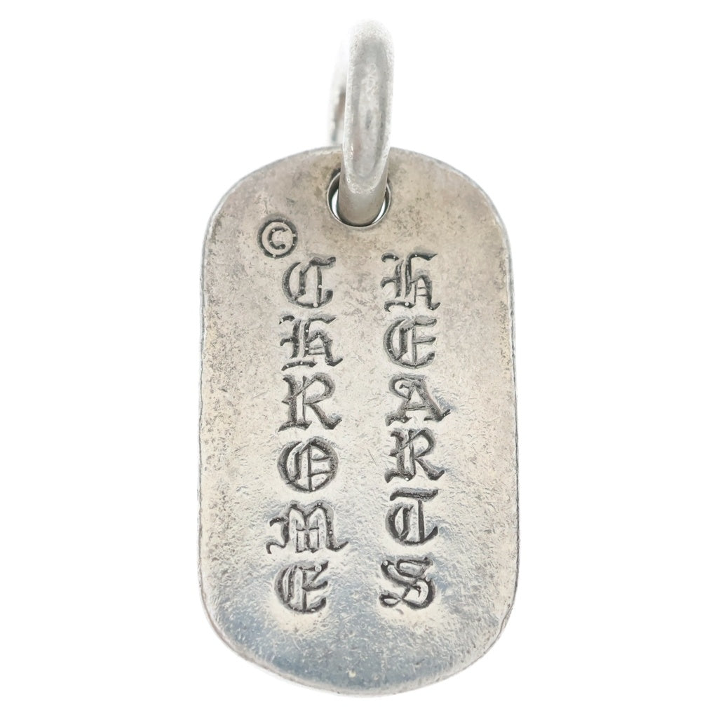 CHROME HEARTS(クロムハーツ) D TAG SML スモールドッグタグ セメタリーエングレイブオールドシルバーネックレストップ シルバー