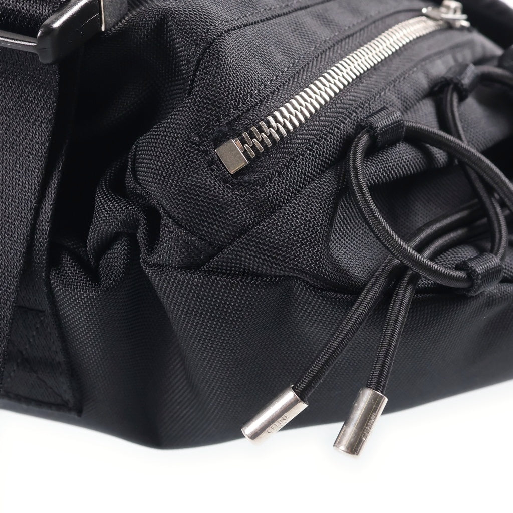 CELINE(セリーヌ) ロゴトレッキング メッセンジャーバッグ ショルダーバッグ ブラック キャンバス シルバー金具