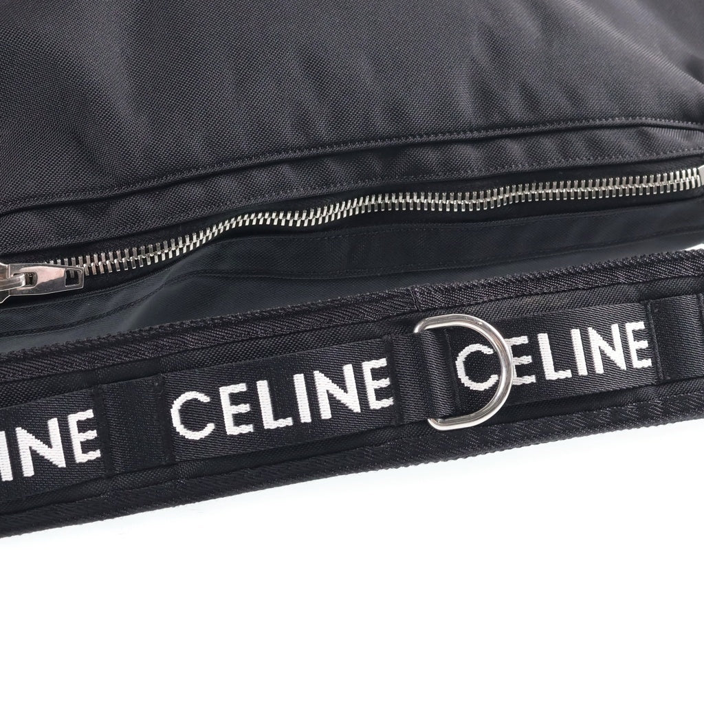 CELINE(セリーヌ) ロゴトレッキング メッセンジャーバッグ ショルダーバッグ ブラック キャンバス シルバー金具