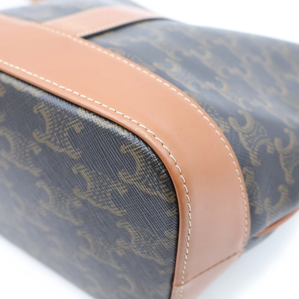 CELINE(セリーヌ) トリオンフ スモール バケット レザー ショルダーバッグ ブラウン 191442CAS04LU レディース