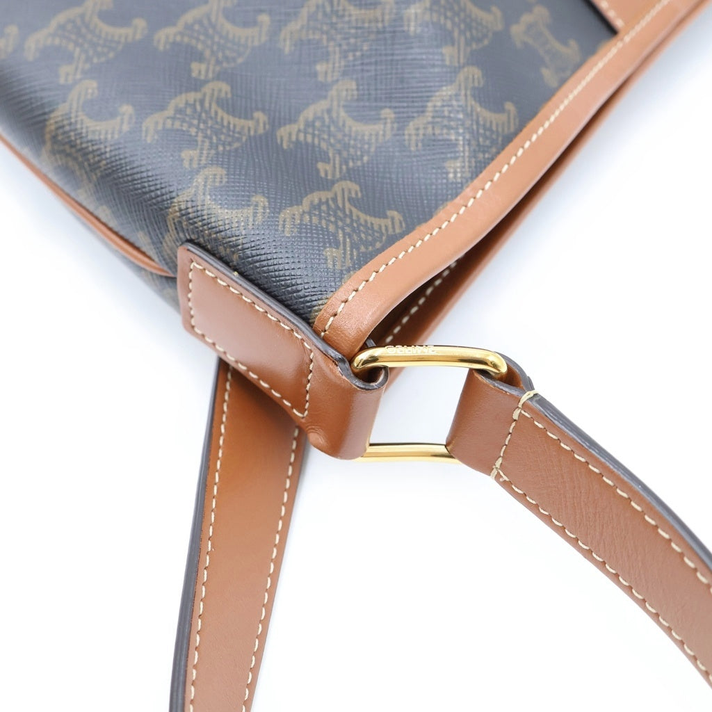 CELINE(セリーヌ) トリオンフ スモール バケット レザー ショルダーバッグ ブラウン 191442CAS04LU レディース