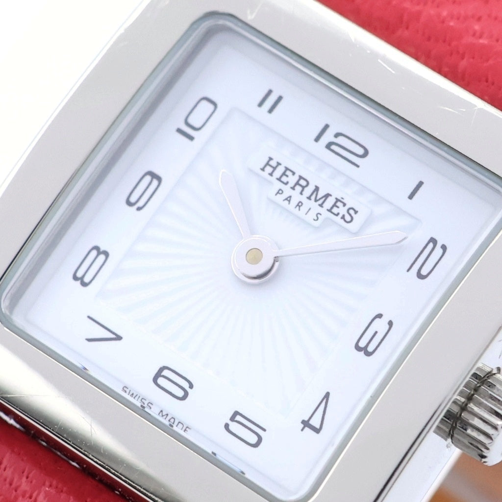 HERMES(エルメス) Hウォッチ ミニ 白文字盤 SS/QZ HH1.210 レディース
