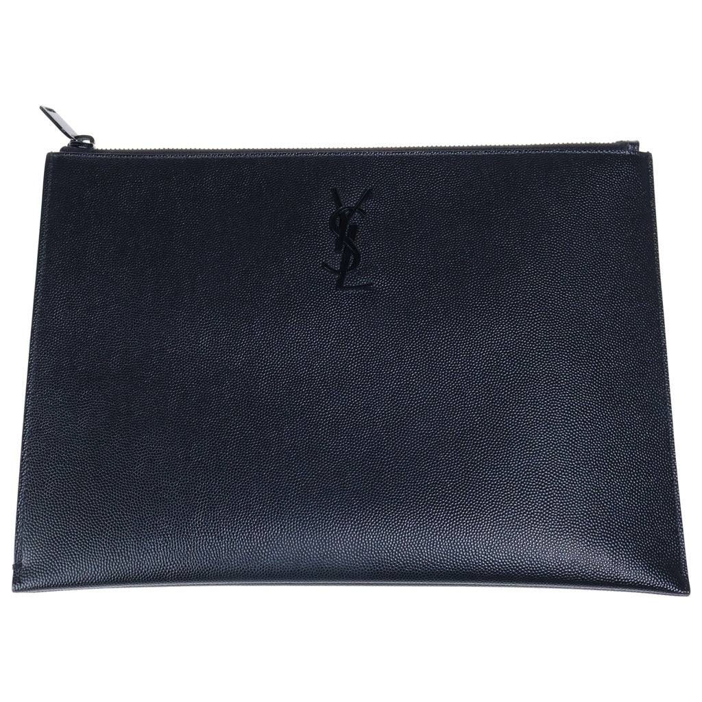 SAINT LAURENT PARIS(サンローランパリ) ロゴ カサンドラ クラッチバッグ キャビアスキン ブラック 453249 レディース