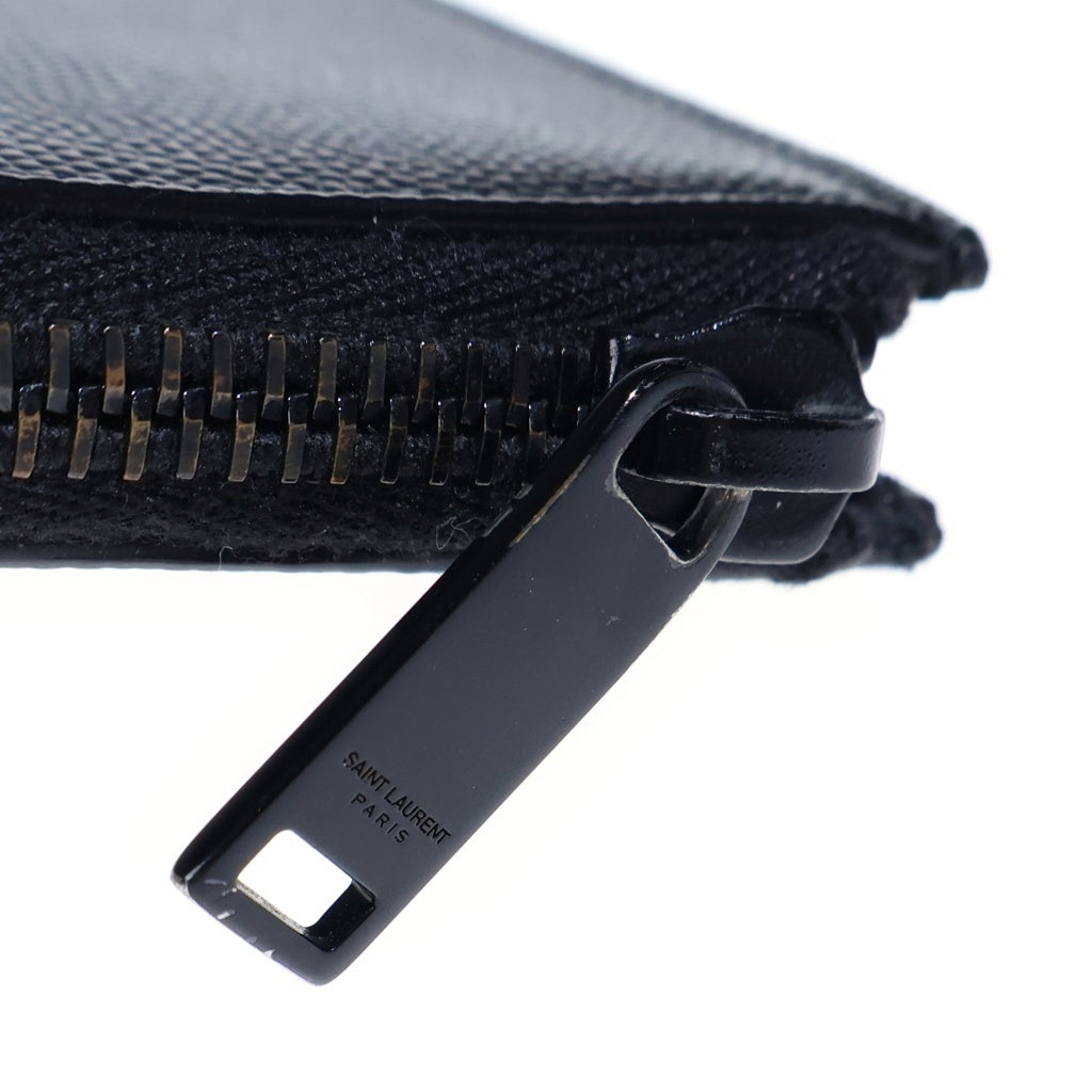 SAINT LAURENT PARIS(サンローランパリ) ロゴ カサンドラ クラッチバッグ キャビアスキン ブラック 453249 レディース