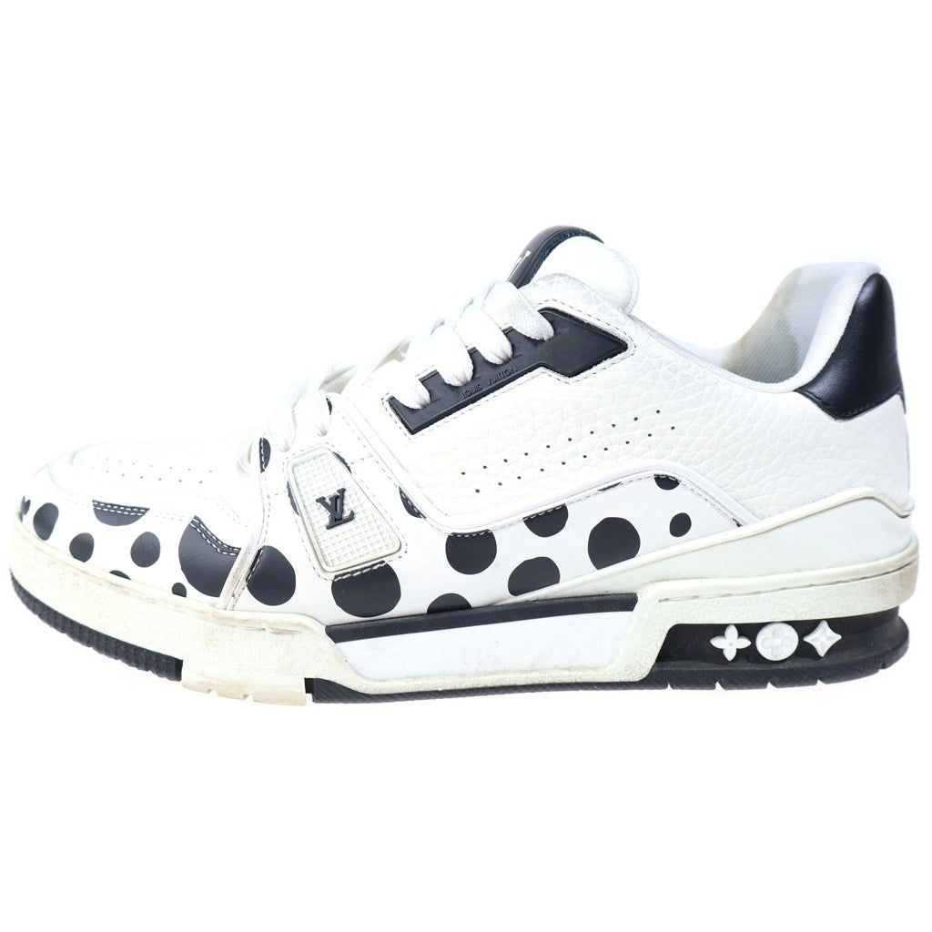 LOUIS VUITTON(ルイヴィトン) 23SS ×YK 草間彌生 LVトレーナー ライン ドット ローカットシューズ スニーカー ホワイト/ブラック 1AB8JL