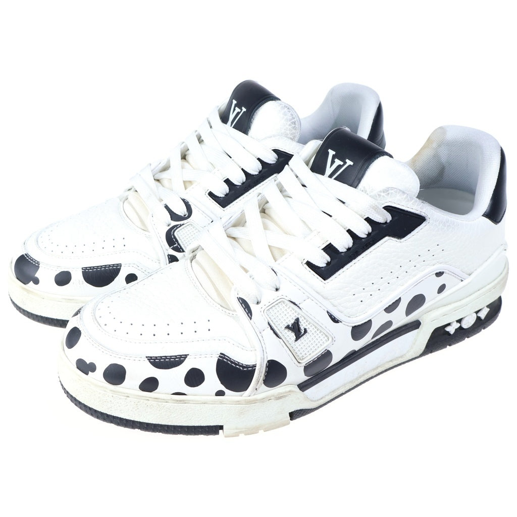 LOUIS VUITTON(ルイヴィトン) 23SS ×YK 草間彌生 LVトレーナー ライン ドット ローカットシューズ スニーカー ホワイト/ブラック 1AB8JL