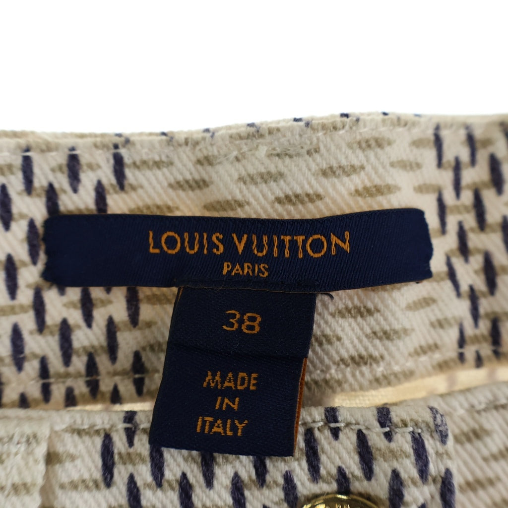 LOUIS VUITTON(ルイヴィトン) 22SS ダミエ 総柄スカート コットン ロゴ ホワイト RW221W KE3 FMSK20 レディース