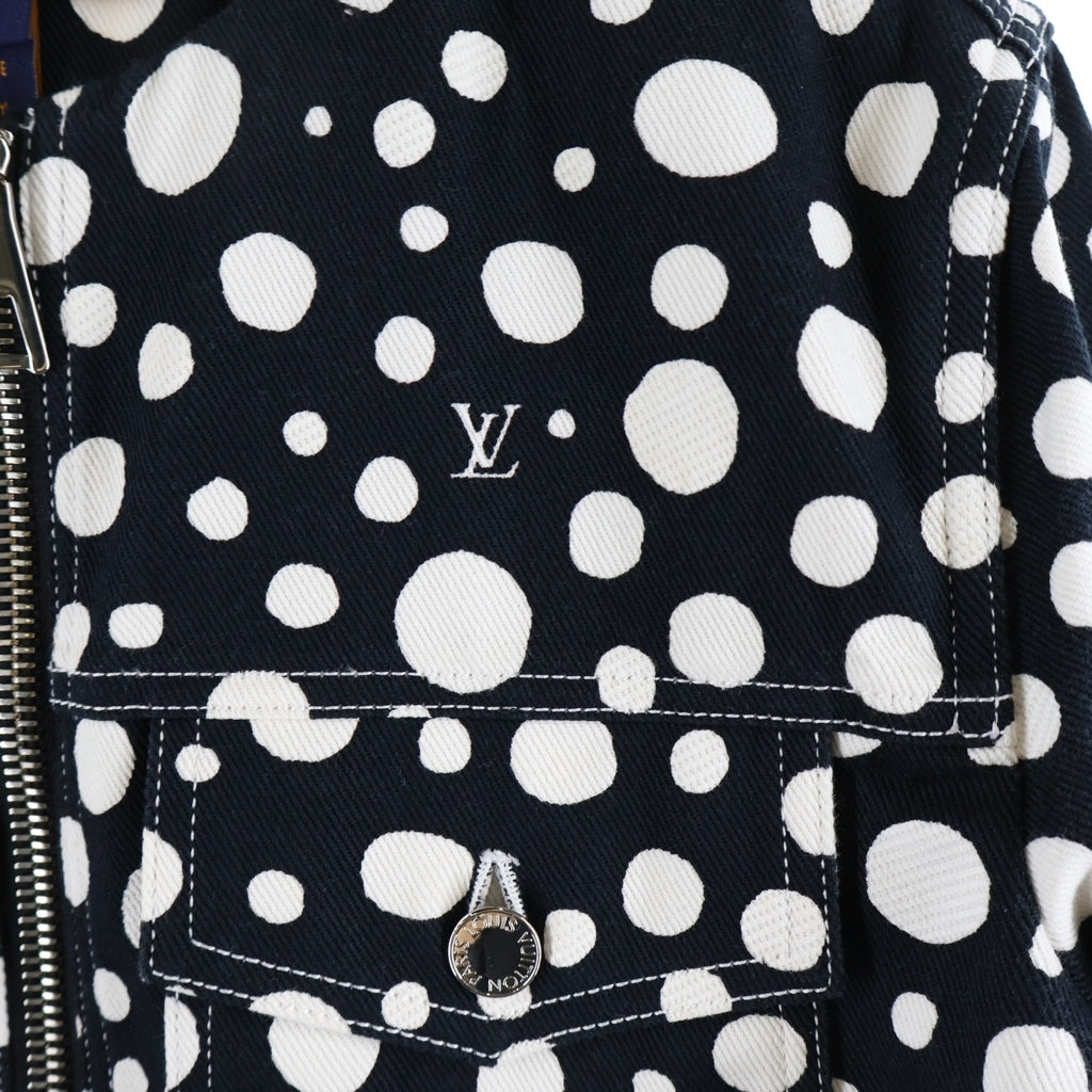LOUIS VUITTON(ルイヴィトン) ×YK インフィニティドット ジップアップ ノーカラージャケット コットン ブラック/ホワイト RW231J U84 FOJA32 レディース