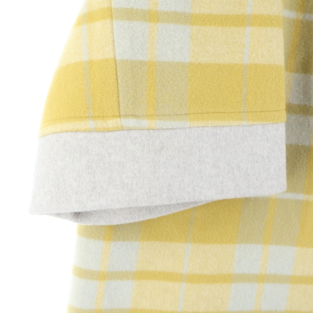 Aquascutum(アクアスキュータム) ウール チェック柄ピーコート ショートコート イエロー S6400 5003450130 レディース