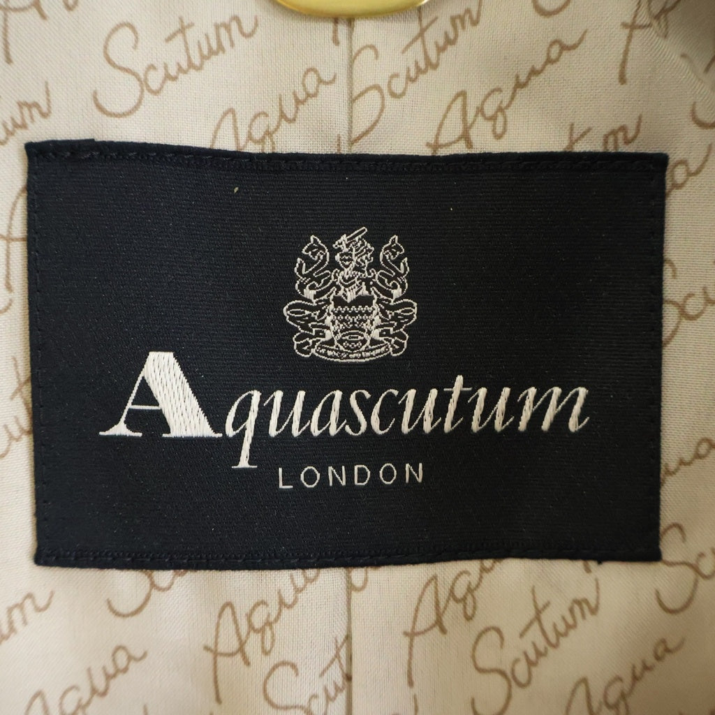 Aquascutum(アクアスキュータム) ウール チェック柄ピーコート ショートコート イエロー S6400 5003450130 レディース
