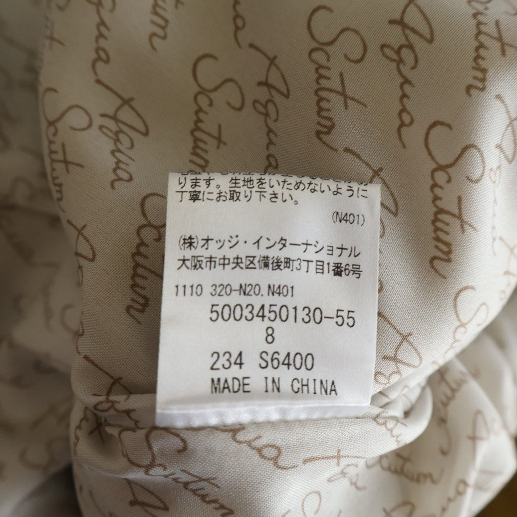 Aquascutum(アクアスキュータム) ウール チェック柄ピーコート ショートコート イエロー S6400 5003450130 レディース