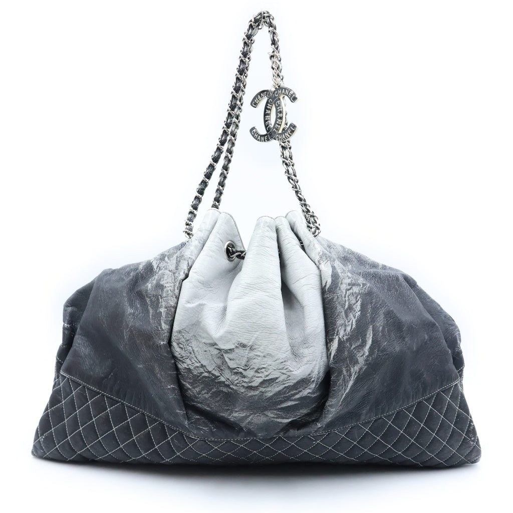 CHANEL(シャネル) メルローズ カバス チェーン2WAYバッグ トートバッグ ハンドバッグ グレー ブラック シルバー金具 レディース