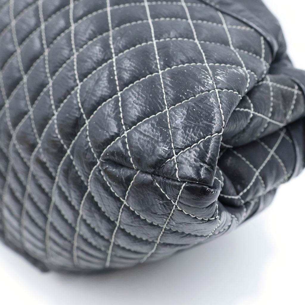CHANEL(シャネル) メルローズ カバス チェーン2WAYバッグ トートバッグ ハンドバッグ グレー ブラック シルバー金具 レディース