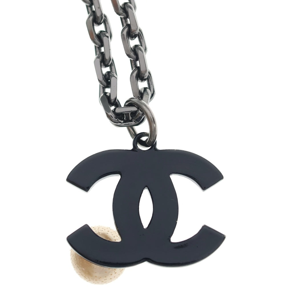 CHANEL(シャネル) ココマーク カラーストーンネックレス ブラック レディース