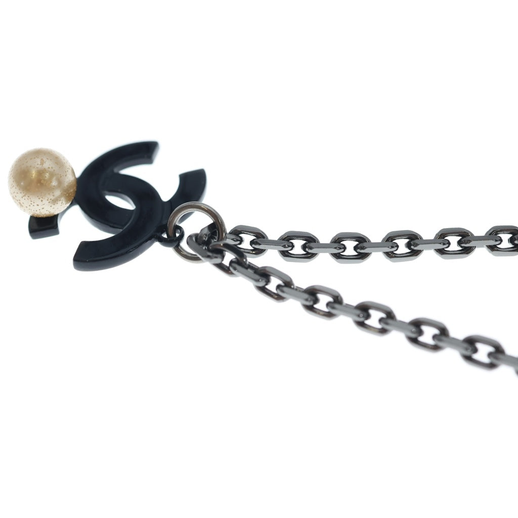 CHANEL(シャネル) ココマーク カラーストーンネックレス ブラック レディース