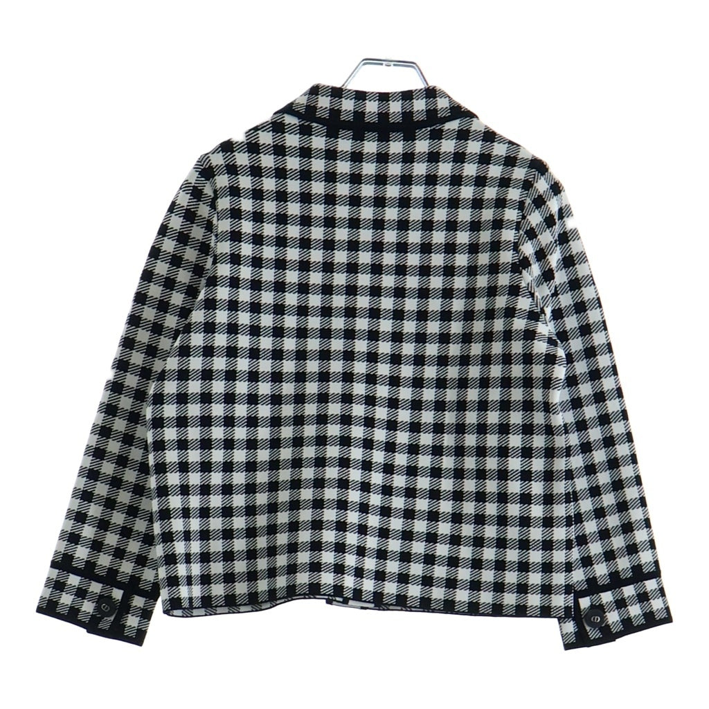 DIOR(ディオール) ギンガム チェック クロップドジャケット CDボタン レーヨン ナイロン ブラック/ホワイト254V53AM514 75164 レディース