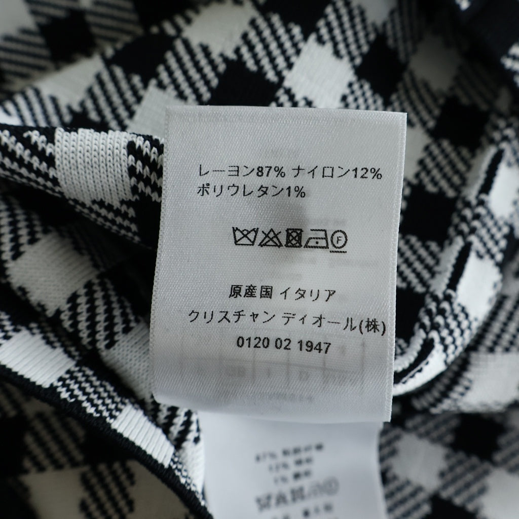 DIOR(ディオール) ギンガム チェック クロップドジャケット CDボタン レーヨン ナイロン ブラック/ホワイト254V53AM514 75164 レディース