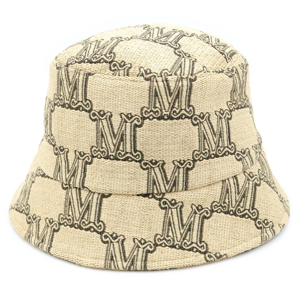 Max Mara(マックスマーラ) Mロゴ ストロー バケットハット 帽子 ナイロン ポリエステル ベージュ 457102216 レディース