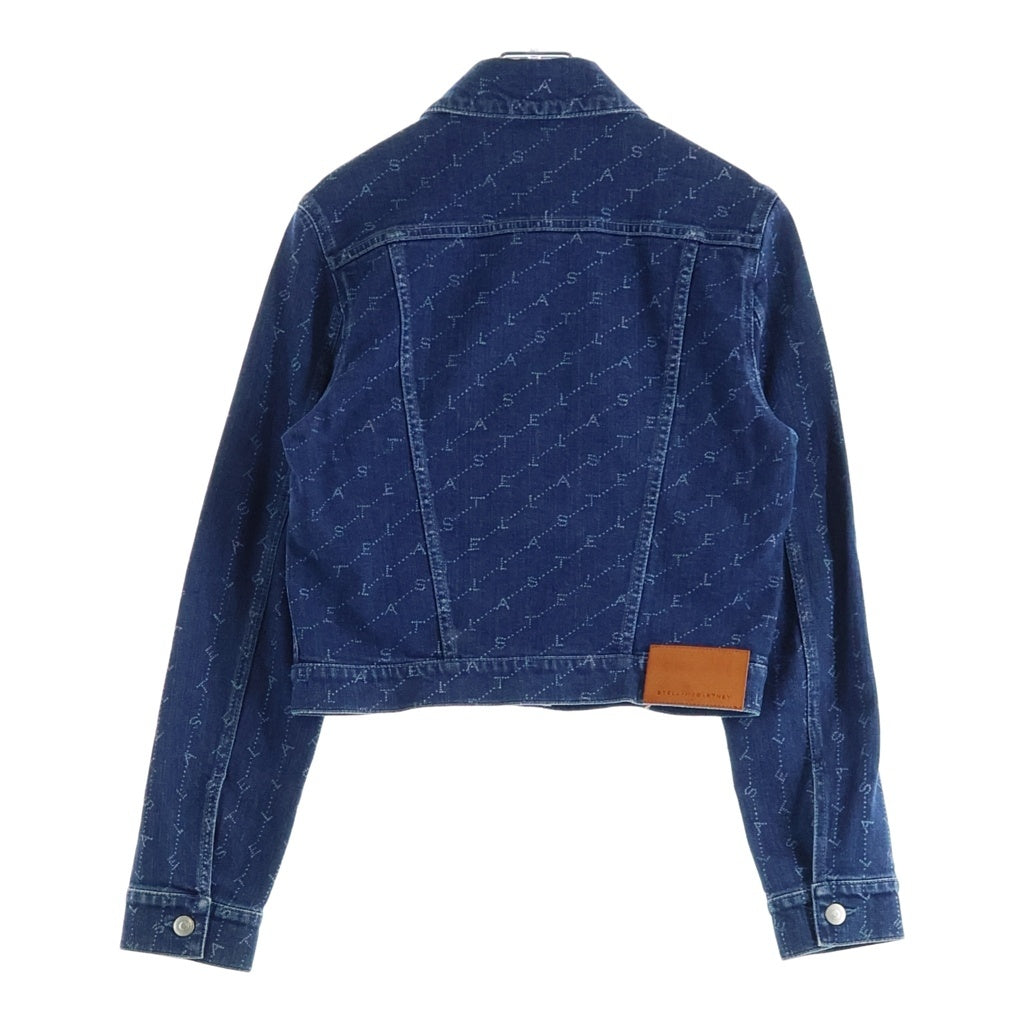 STELLA McCARTNEY(ステラマッカートニー) All over monogram print crop denim jacket クロップドデニムジャケット ブルー 548560-SMH40-4401 レディース