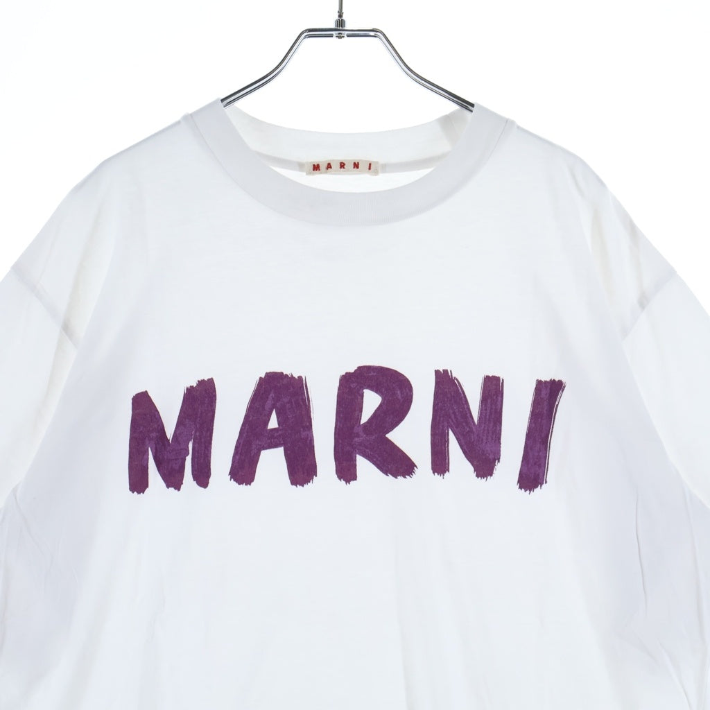 MARNI(マルニ) 22AW LOGO S/S TEE フロントロゴ 半袖Tシャツ カットソー コットン ホワイト THJET49EPH レディース