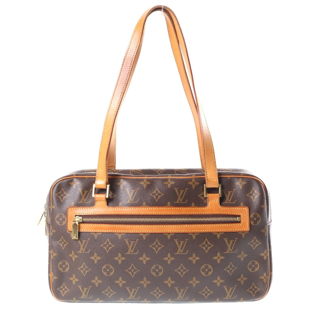 LOUIS VUITTON(ルイヴィトン) モノグラム シテGM ハンドバッグ ブラウン レザー×PVC M51181 ゴールド金具 レディース