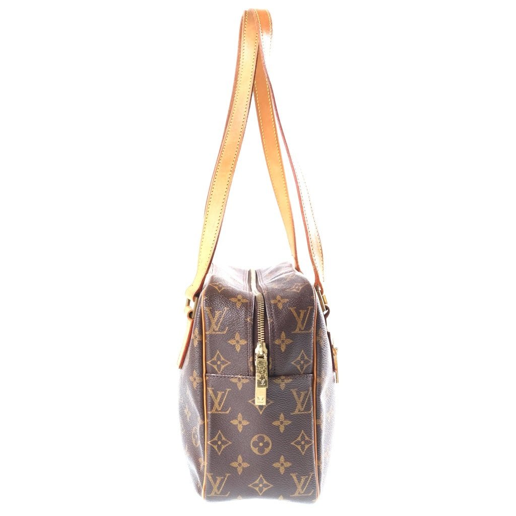 LOUIS VUITTON(ルイヴィトン) モノグラム シテGM ハンドバッグ ブラウン レザー×PVC M51181 ゴールド金具 レディース