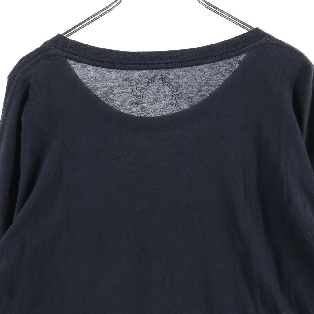 CHROME HEARTS(クロムハーツ) CH LS NECK LOGO ネックロゴプリント 袖ロゴ 長袖Tシャツ ロングスリーブカットソー ブラック