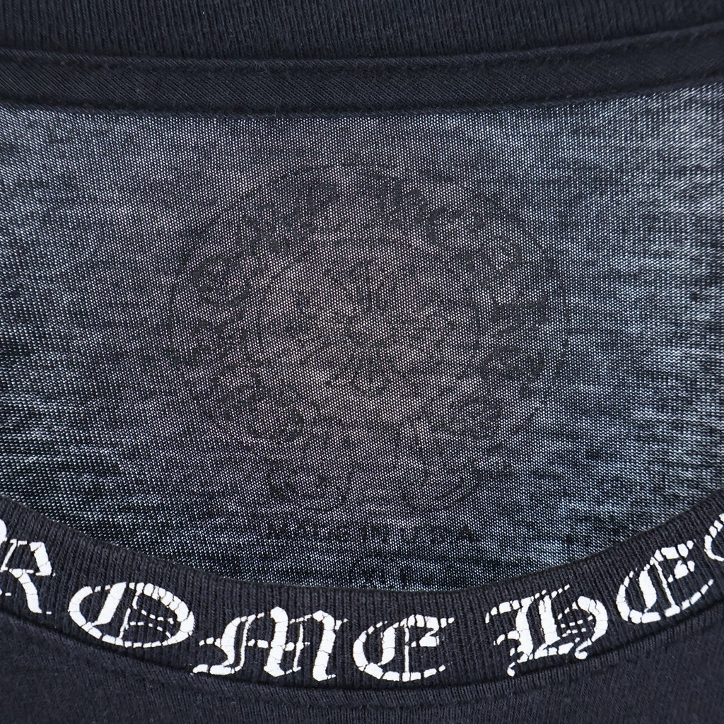 CHROME HEARTS(クロムハーツ) CH LS NECK LOGO ネックロゴプリント 袖ロゴ 長袖Tシャツ ロングスリーブカットソー ブラック