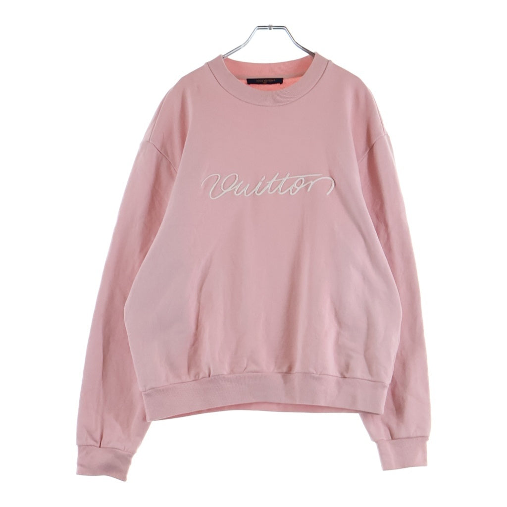 LOUIS VUITTON(ルイヴィトン) エンブロイダリーロゴ刺繍スウェットシャツ トレーナー ピンク コットン RM252MQ FWC HTY09W レディース