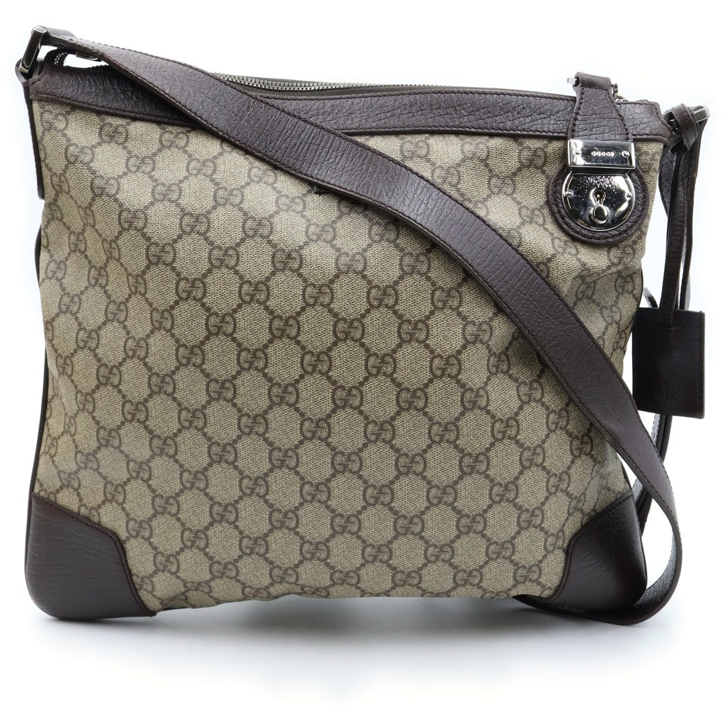 GUCCI(グッチ) GGスプリーム ショルダーバッグ レザー ブラウン/ベージュ 148476