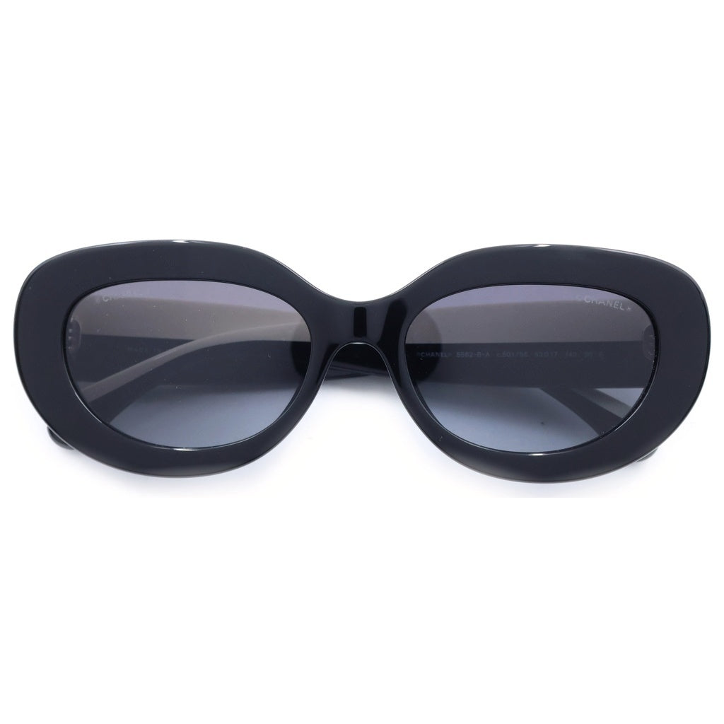 CHANEL(シャネル) オーバルシェイプサングラス アイウェア ラインストーン ブラック グラデーションレンズ 5562‐B-A