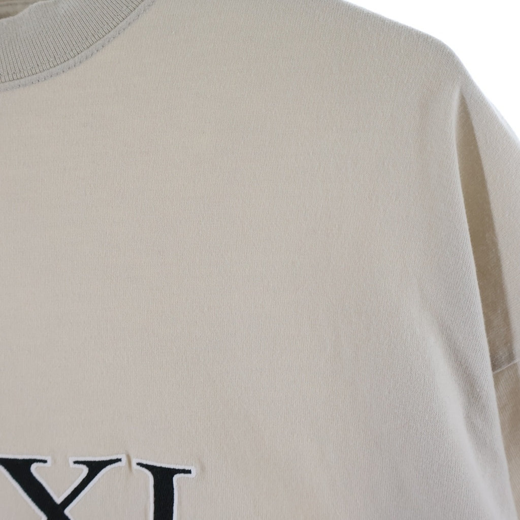 BALENCIAGA(バレンシアガ) エンブロイダリー リバースXXXL フロント刺繍半袖クルーネックTシャツ カットソー ベージュ #S 75007 レディース