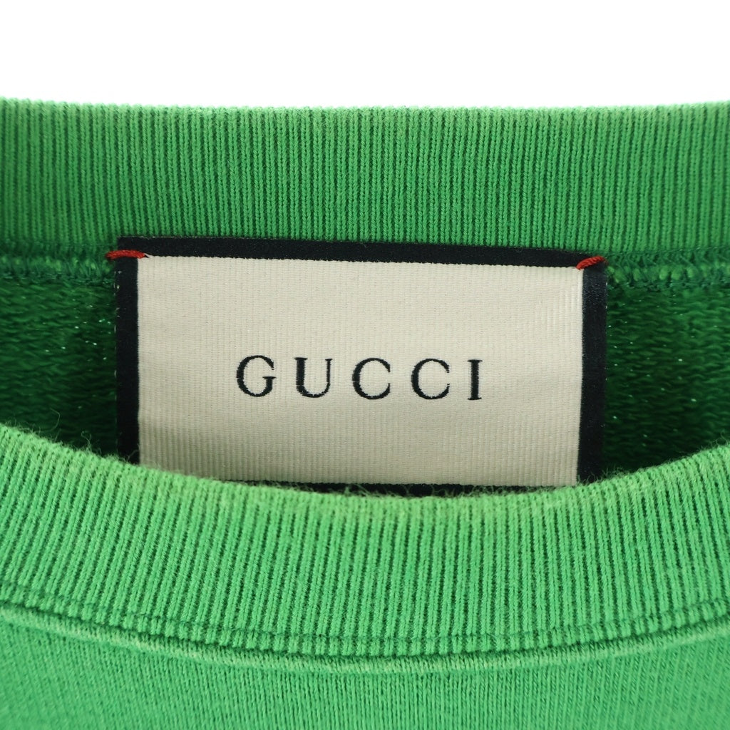GUCCI(グッチ) フロントロゴプリント クルーネックトレーナー スウェット グリーン CA37394 レディース