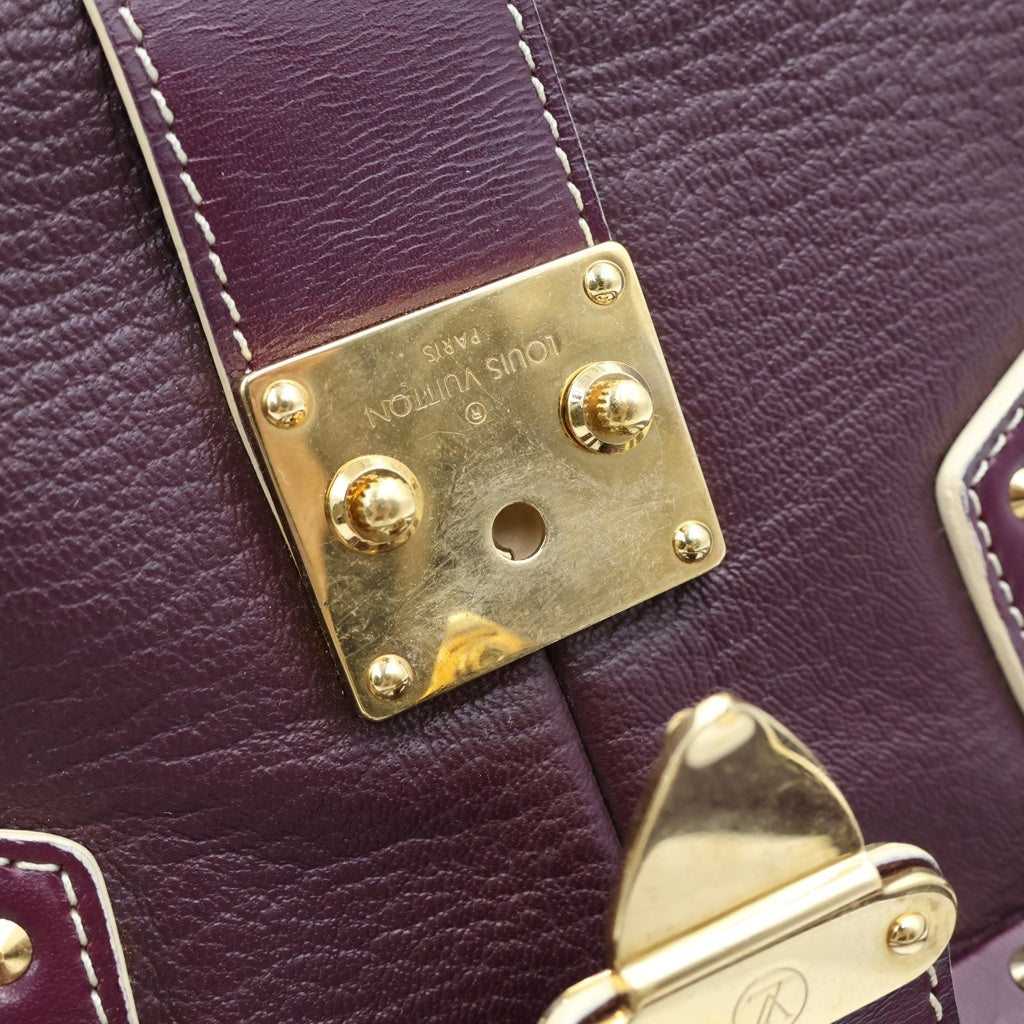 LOUIS VUITTON(ルイヴィトン) スハリ アンジェニューPM プリュンヌ ハンドバッグ ボストンバッグ パープル レザー M91809 ゴールド金具 レディース