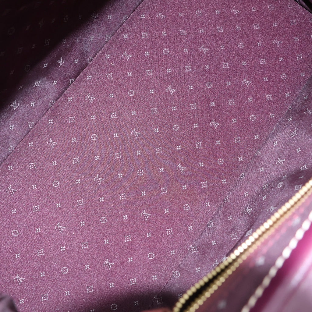 LOUIS VUITTON(ルイヴィトン) スハリ アンジェニューPM プリュンヌ ハンドバッグ ボストンバッグ パープル レザー M91809 ゴールド金具 レディース