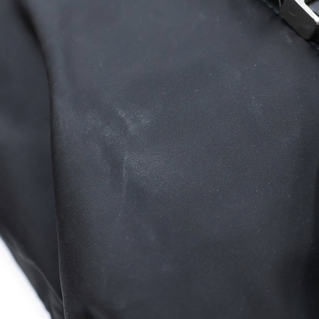 PRADA(プラダ) Re Nylon サフィアーノテスート バックパック リュックサック ブラック ナイロン×レザー 2VZ028 シルバー金具 レディース