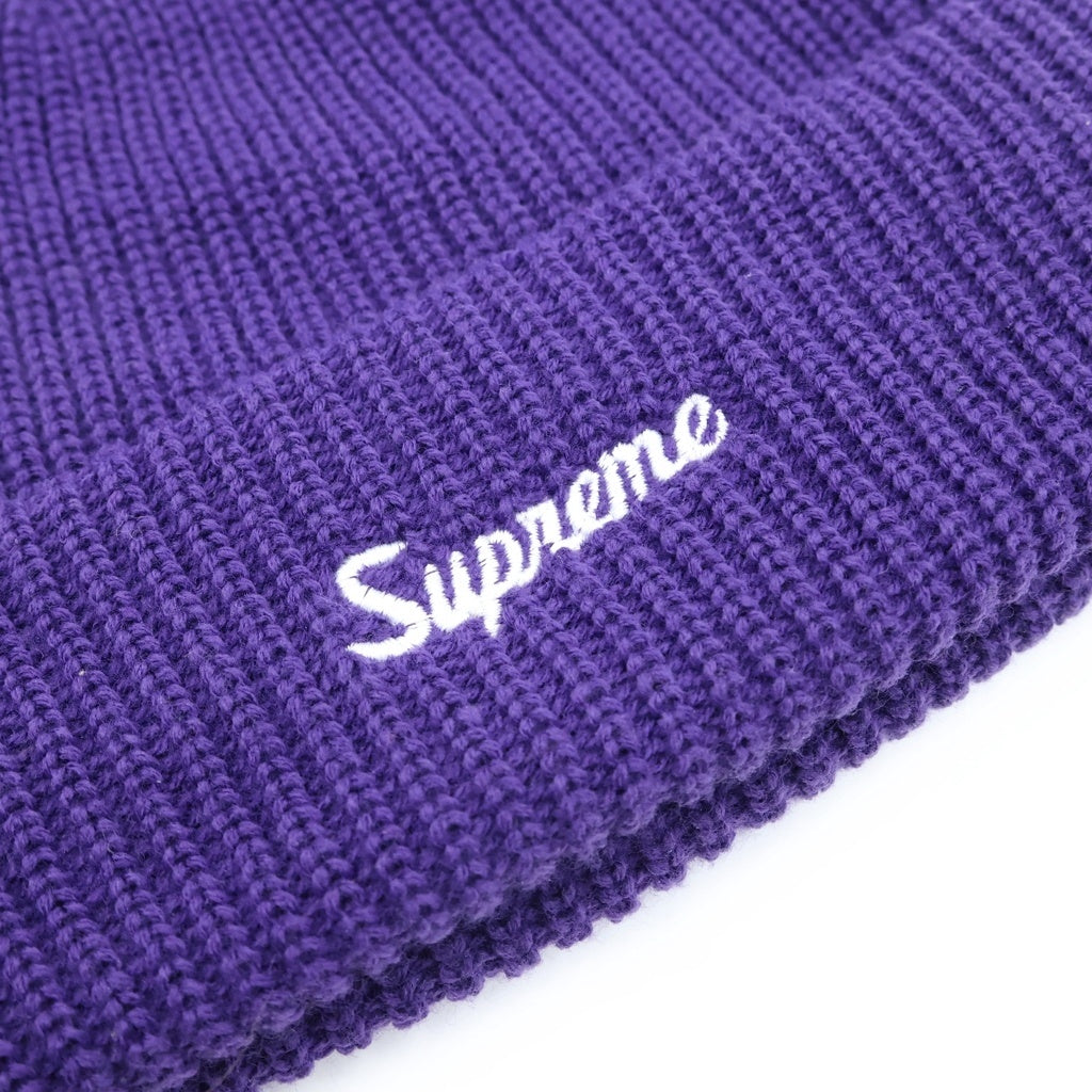 SUPREME(シュプリーム) ロゴ刺繍 ルーズゲージビーニー ニット帽 パープル