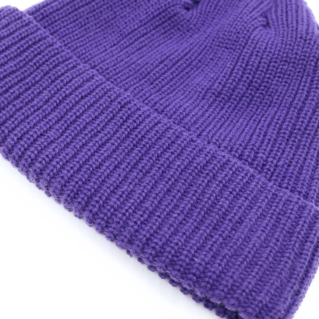 SUPREME(シュプリーム) ロゴ刺繍 ルーズゲージビーニー ニット帽 パープル