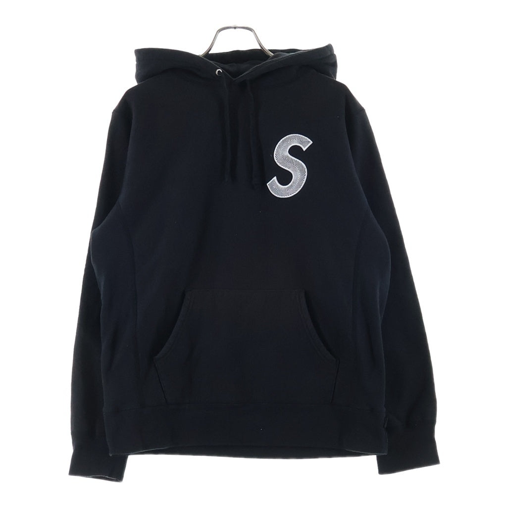 SUPREME(シュプリーム) フロントSロゴ刺繍 フーディー パーカー ブラック #M RN101837