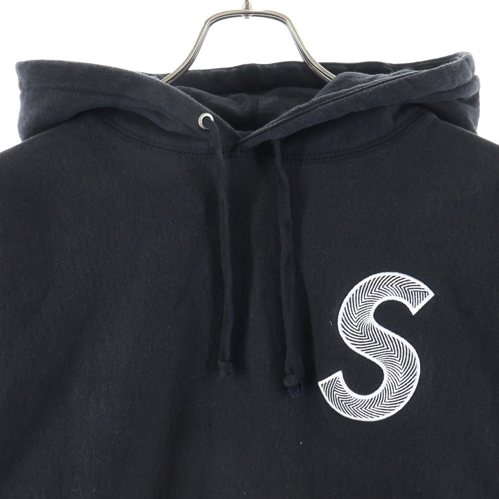 SUPREME(シュプリーム) フロントSロゴ刺繍 フーディー パーカー ブラック #M RN101837