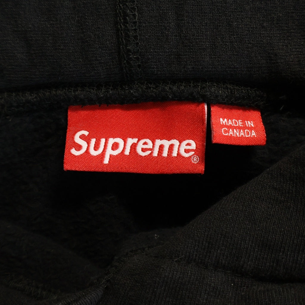 SUPREME(シュプリーム) フロントSロゴ刺繍 フーディー パーカー ブラック #M RN101837