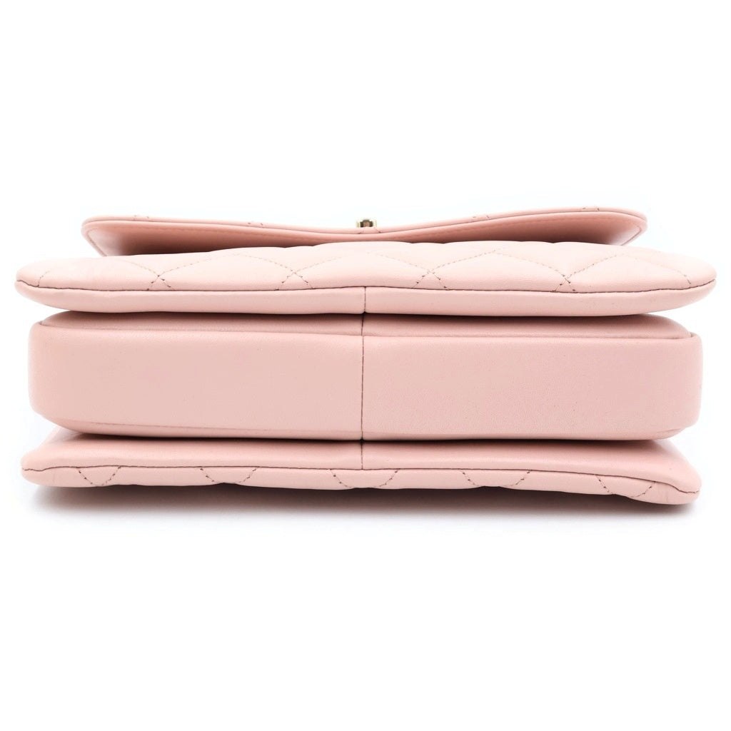 CHANEL(シャネル) トレンディCC マトラッセ ココマーク 2WAY チェーンショルダー ハンドバッグ ラムスキン ピンク レディース