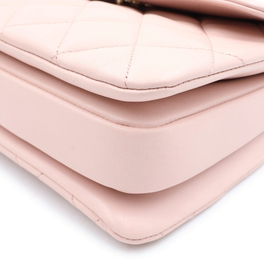 CHANEL(シャネル) トレンディCC マトラッセ ココマーク 2WAY チェーンショルダー ハンドバッグ ラムスキン ピンク レディース
